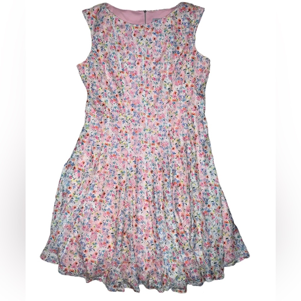 Danny & Nicole, Women’s Flowy Mini Dress, Multicolored & floral, Size 12, Used